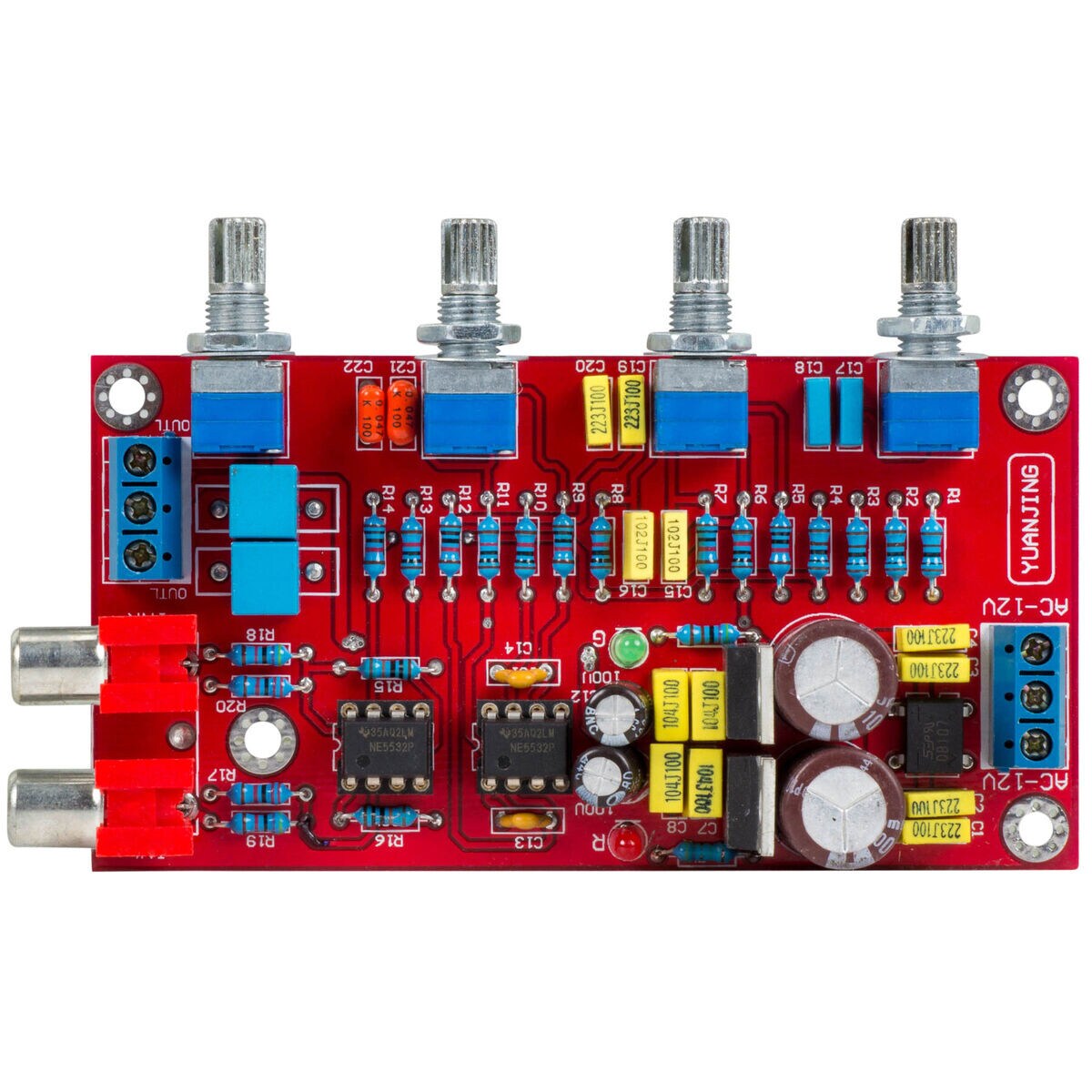 Yuan-Jing NE5532 Stereo Preamp Volume Control Board with Treble